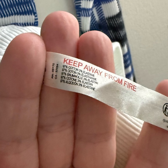 FP MOVEMENT Rally Ribbed Thermal Long Sleeve Top Plaid Ivory Blue Black - Picture 5 of 7